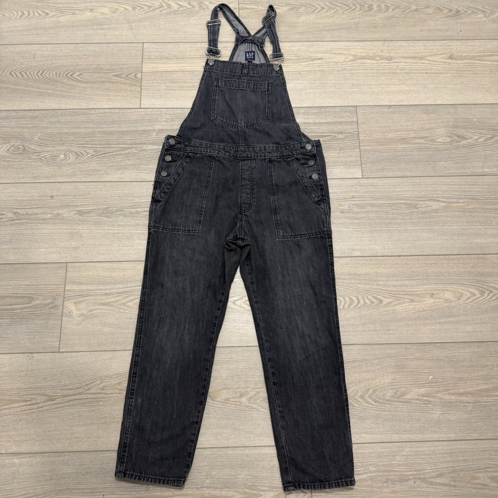GAP Denim M Dark Wash Overalls Adjustable Straps Made in Bangladesh
